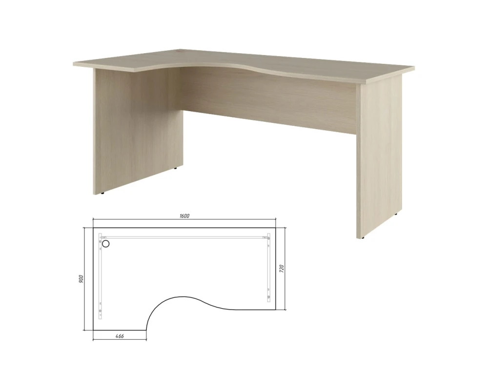 Стол эргономичный левый 72 160 Тренд / Trend Дуб феррара