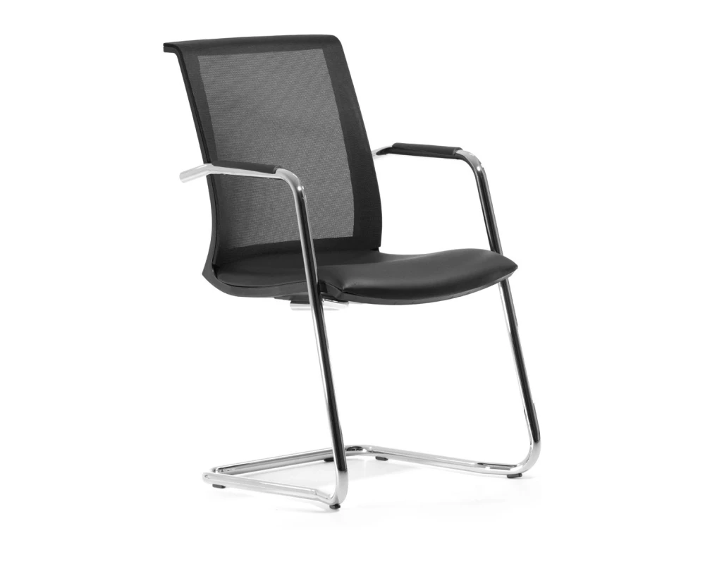 Кресло Skin Сетка/Кожа, Черный