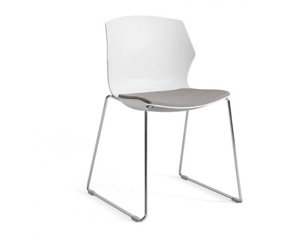 Кресло Sole Пластик/Ткань, Белый/Серый