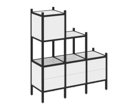 Прямой стеллаж L-12 1278x446x1458 Лофт / Loft images