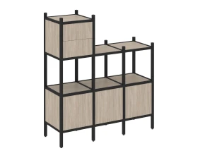 Прямой стеллаж L-13 1278x446x1458 Лофт / Loft images