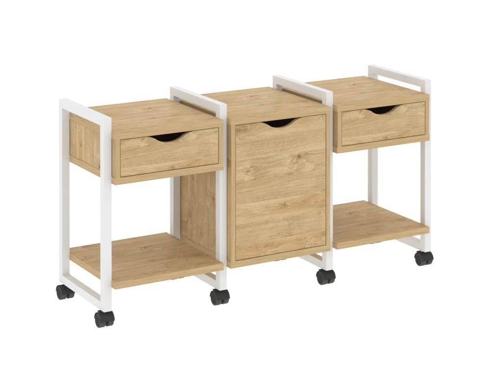 Тумба на колесных опорах наборная. Вариант №6 1440х460х767 Лофт / Loft