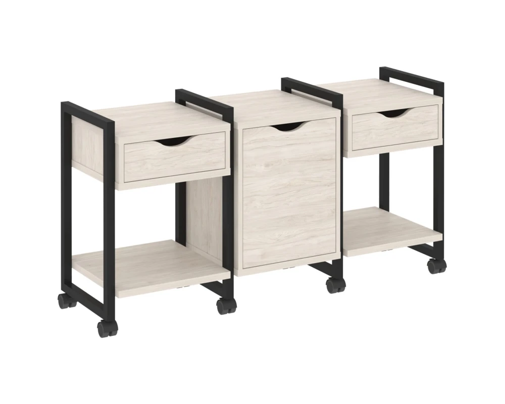 Тумба на колесных опорах наборная. Вариант №6 1440х460х767 Лофт / Loft