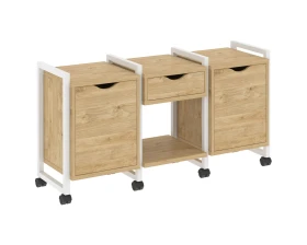 Тумба на колесных опорах наборная. Вариант №7 1440х460х767 Лофт / Loft images