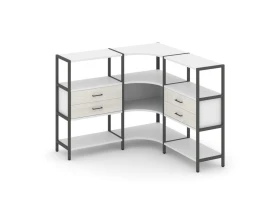 Трехсекционный угловой стеллаж трехярусный с ящиками 1590х1590х1246 Шелф Систем / Shelf System images