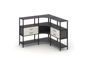 Трехсекционный угловой стеллаж трехярусный с ящиками 1590х1590х1246 Шелф Систем / Shelf System images