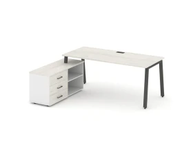 Стол письменный с греденцией левой на А-образном каркасе 2180x1480x750 Стайл Проджект Директ / Style Project Direct images