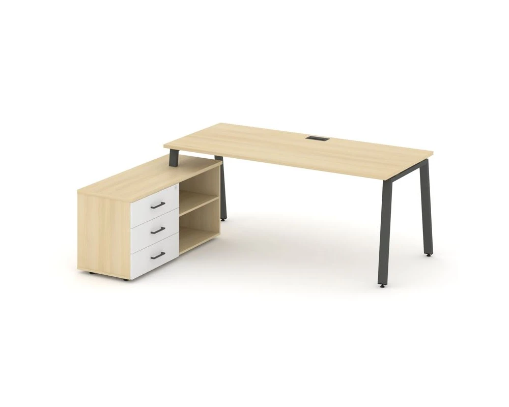 Стол письменный с греденцией левой на А-образном каркасе 2180x1480x750 Стайл Проджект Директ / Style Project Direct