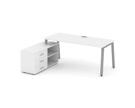 Стол письменный с греденцией левой на А-образном каркасе 2180x1480x750 Стайл Проджект Директ / Style Project Direct images