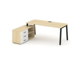 Стол письменный с греденцией левой на А-образном каркасе 2180x1480x750 Стайл Проджект Директ / Style Project Direct images