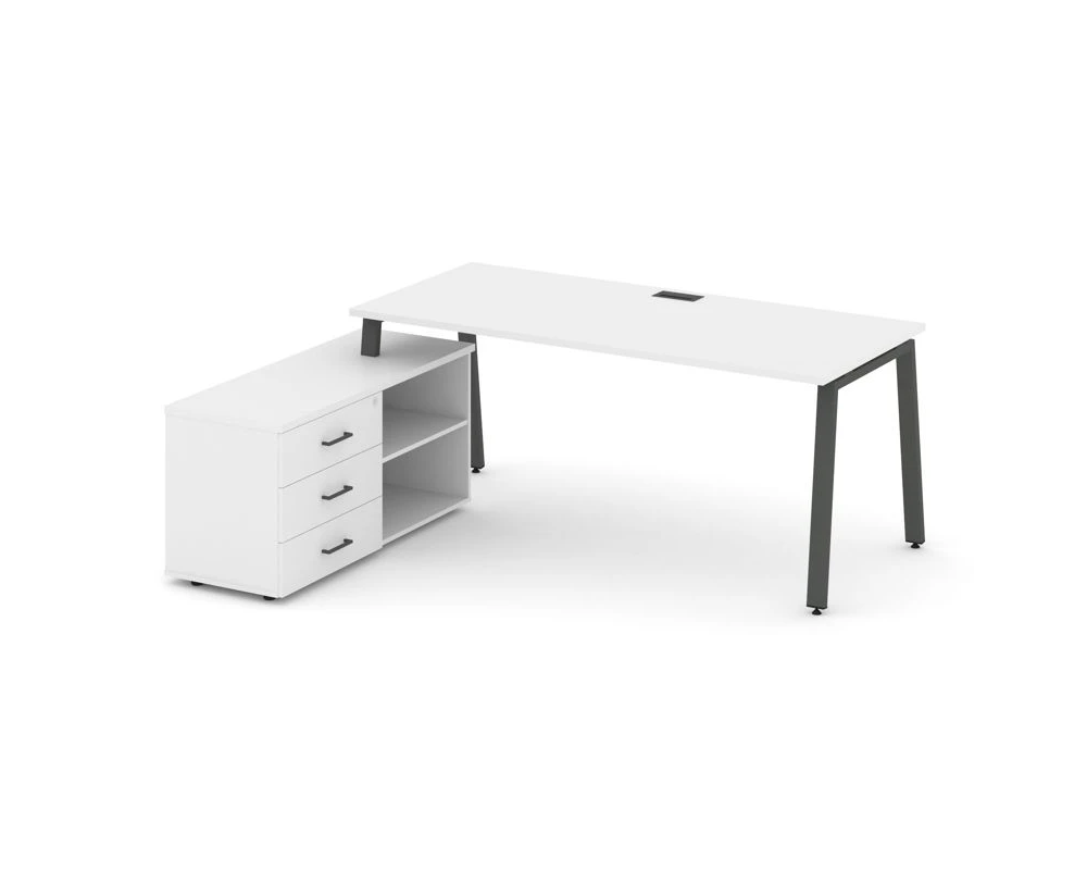 Стол письменный с греденцией левой на А-образном каркасе 2180x1480x750 Стайл Проджект Директ / Style Project Direct