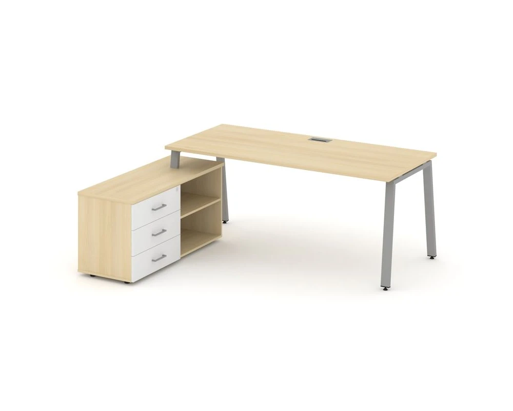 Стол письменный с греденцией левой на А-образном каркасе 2180x1480x750 Стайл Проджект Директ / Style Project Direct