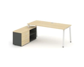 Стол письменный с греденцией левой на А-образном каркасе 2180x1480x750 Стайл Проджект Директ / Style Project Direct images