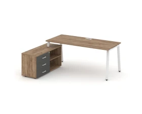 Стол письменный с греденцией левой на А-образном каркасе 2180x1480x750 Стайл Проджект Директ / Style Project Direct images