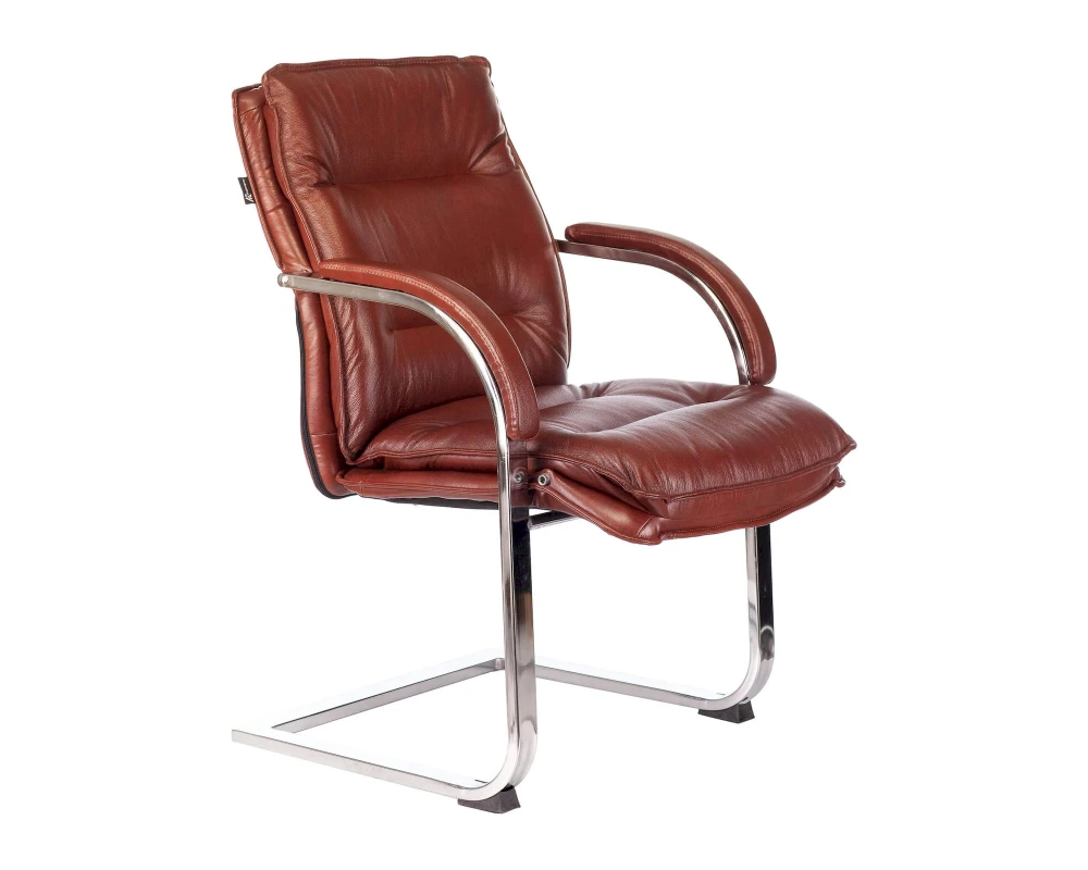 Кресло Бюрократ T-9927SL-LOW-V Натуральная кожа, Светло-коричневый