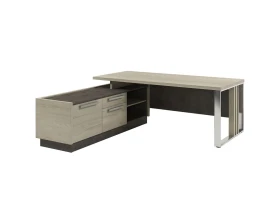 Стол руководителя с опорной тумбой и металлической опорой Z-420л.0000 Вестар / Vestar images