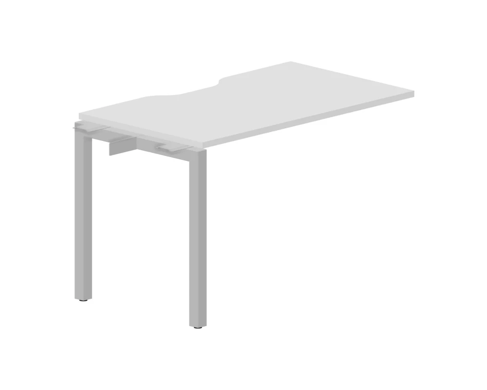 Стол-приставка с вырезом 1180х680х750 Поло / Polo Белый/Алюминий