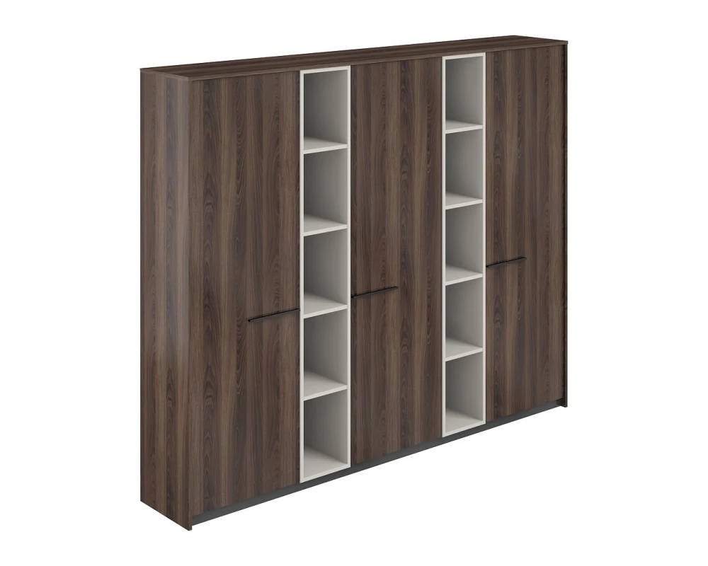 Шкаф высокий узкий (для одежды) (3 шт) с 2-мя стеллажами, 2440х410х1994 Риф / Reef Дуб адриа